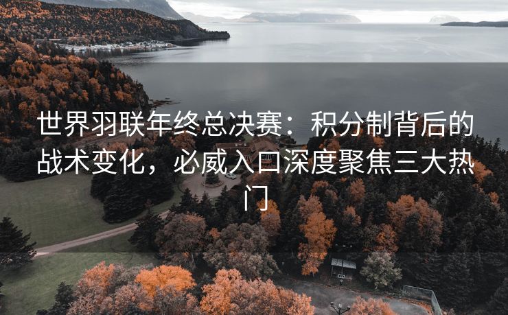 世界羽联年终总决赛：积分制背后的战术变化，必威入口深度聚焦三大热门  第2张