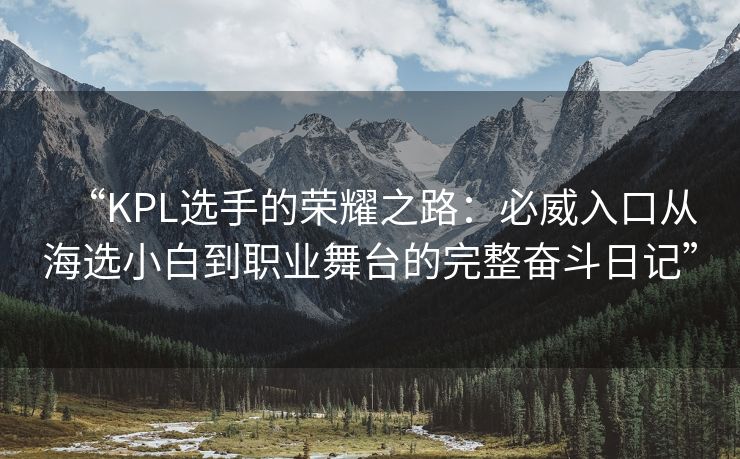 “KPL选手的荣耀之路：必威入口从海选小白到职业舞台的完整奋斗日记”
